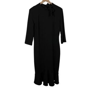 VF Show women's size XXL Bow Neck tie bodycon midi Black Dress